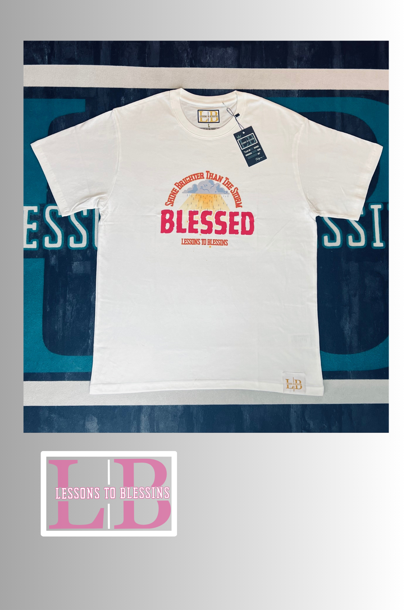 Shine Brighter Than The Storm Matching Tee - White/Pink