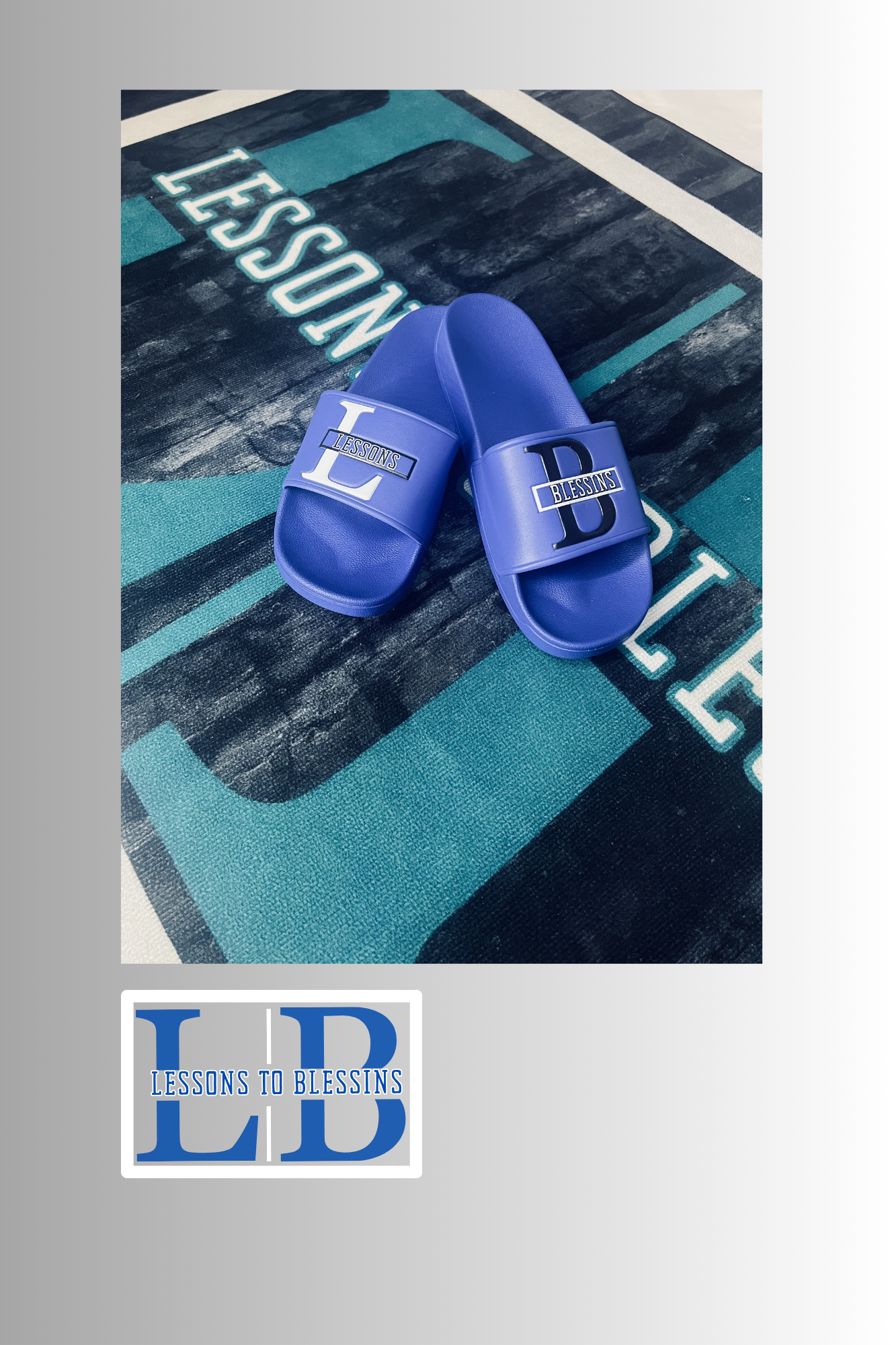 LB Signature Slides - Blue, White, & Black