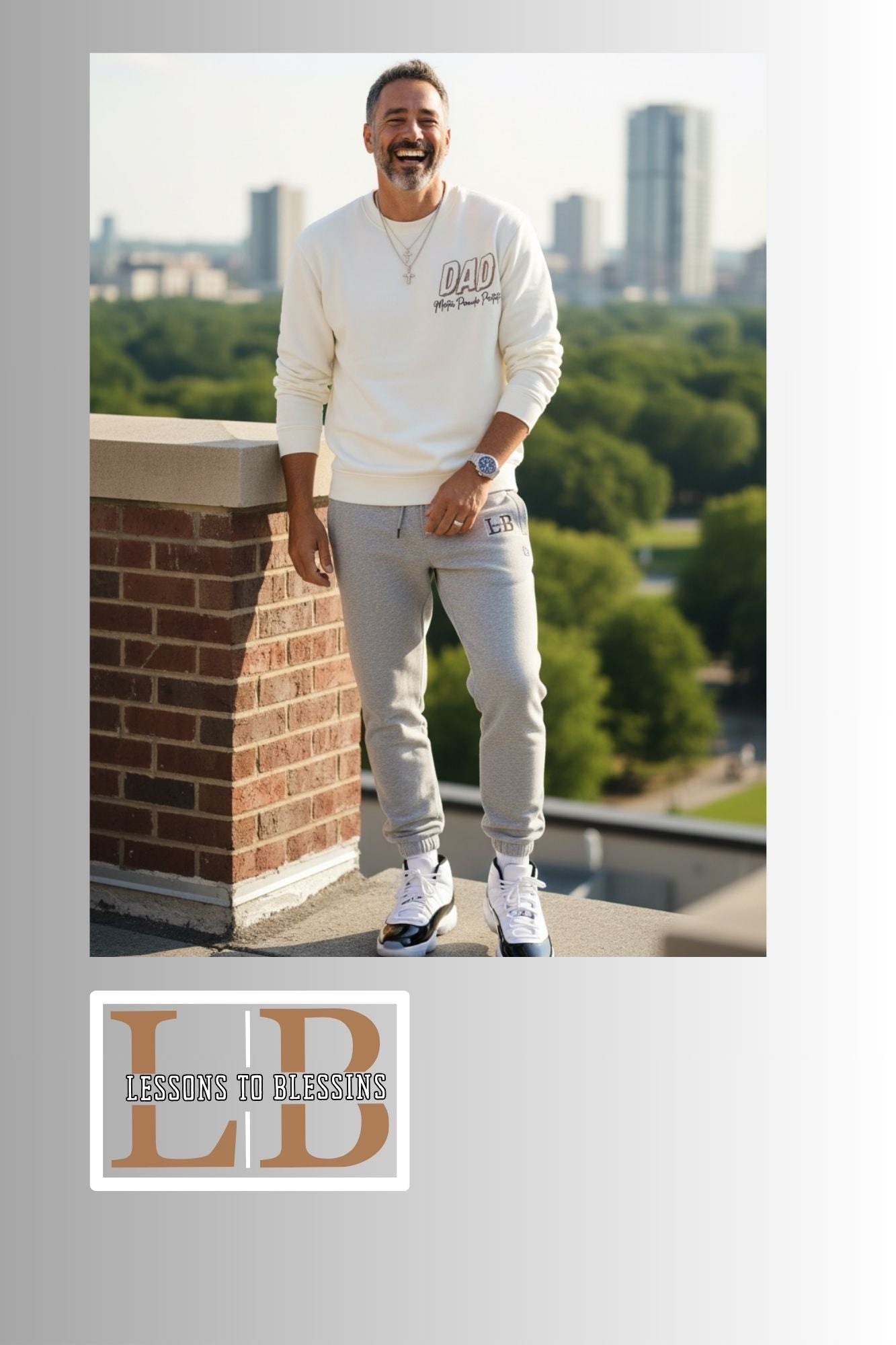 Dad: Mentor, Provider, Protector, Puff Print Sweatshirt