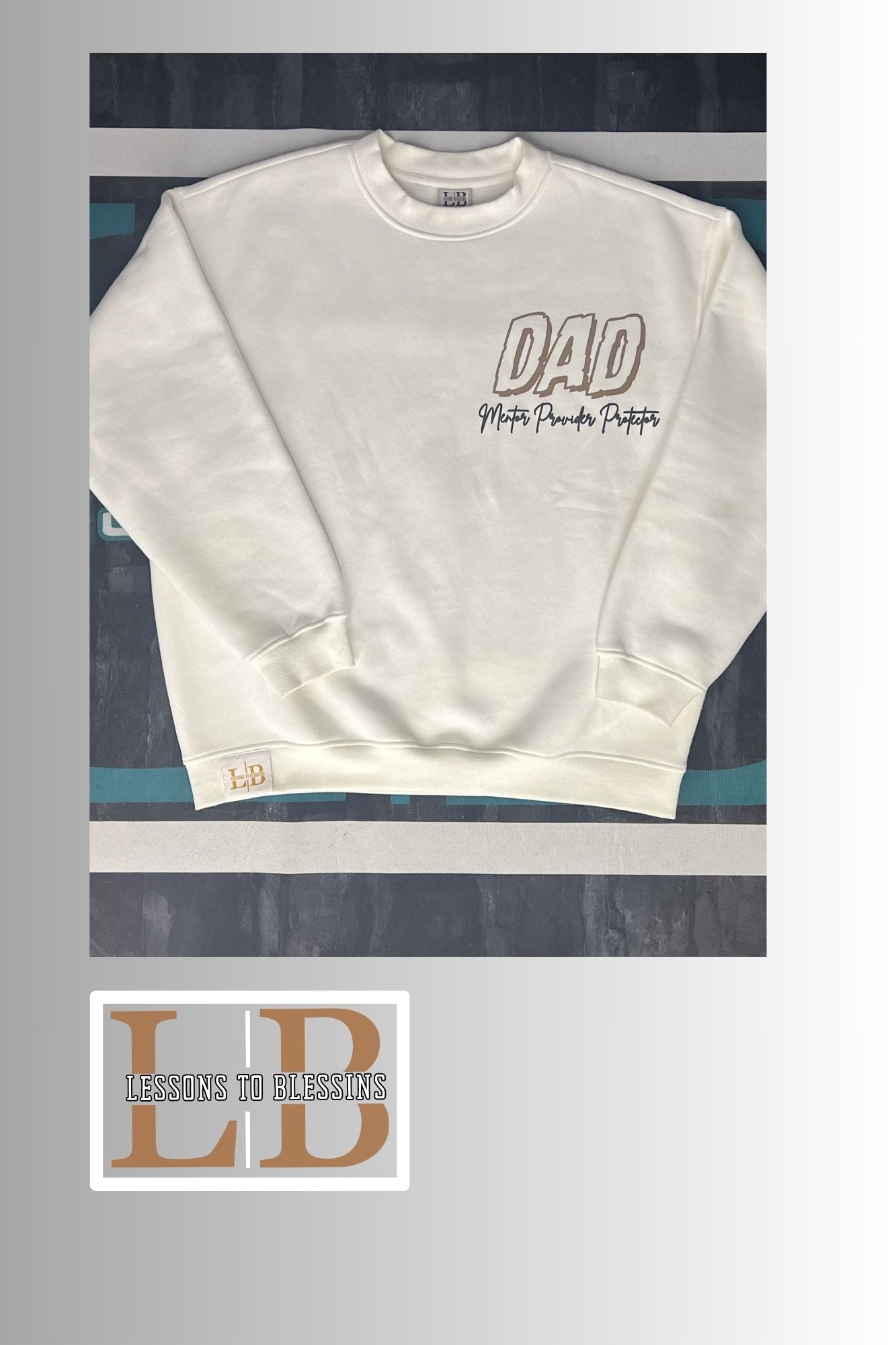 Dad: Mentor, Provider, Protector, Puff Print Sweatshirt