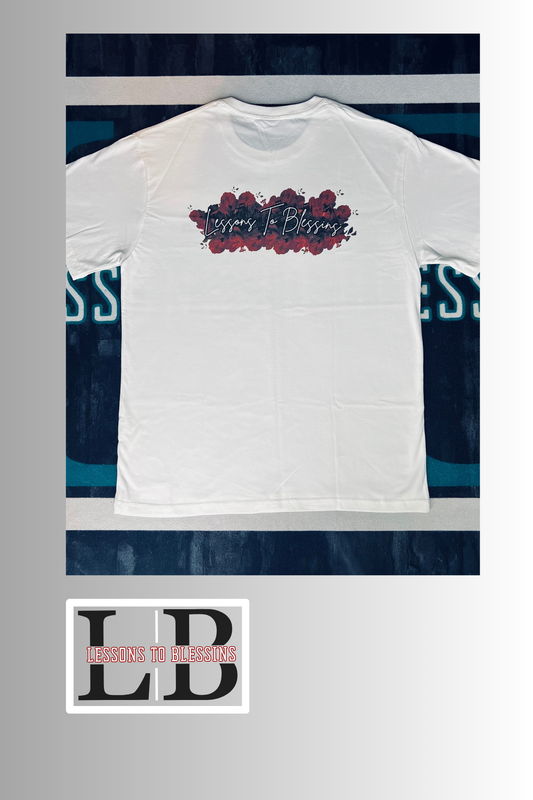 Every Lesson Is A Blessing Tee - White/Red