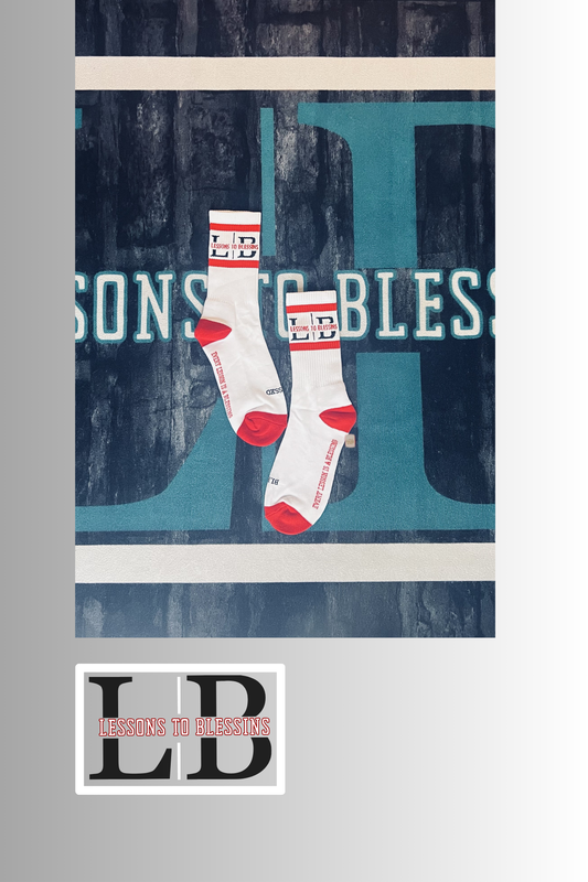 LB Crew Socks - White/Red