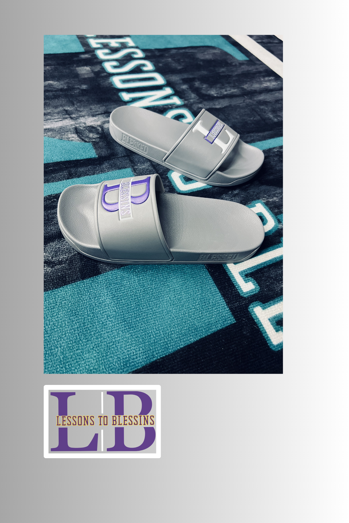 LB Signature Slides - Grey, White, & Purple