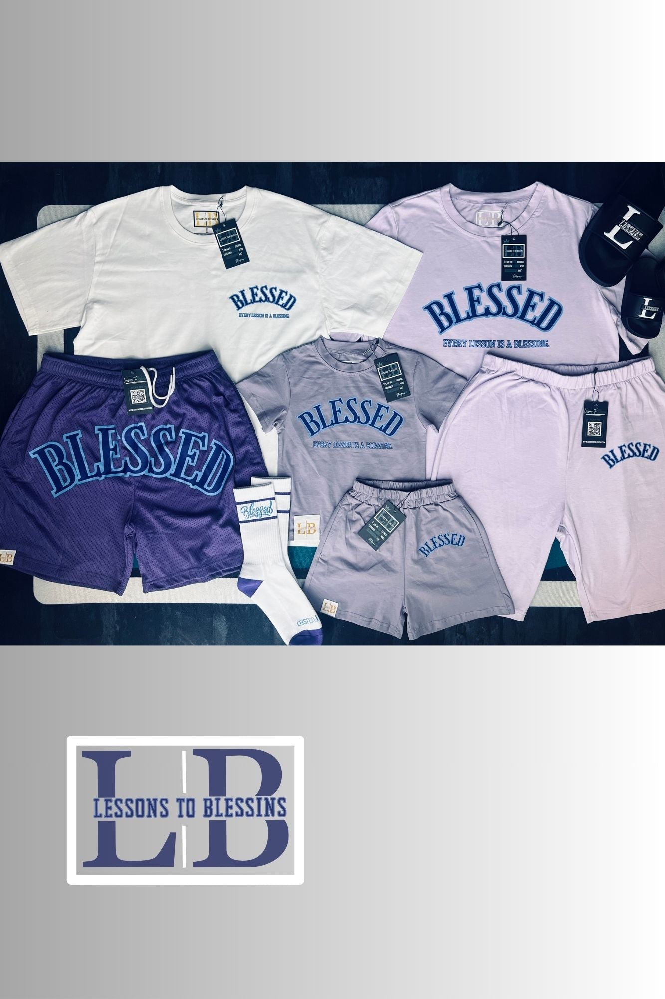 Every Lesson Is A Blessing Mesh Shorts - Purple