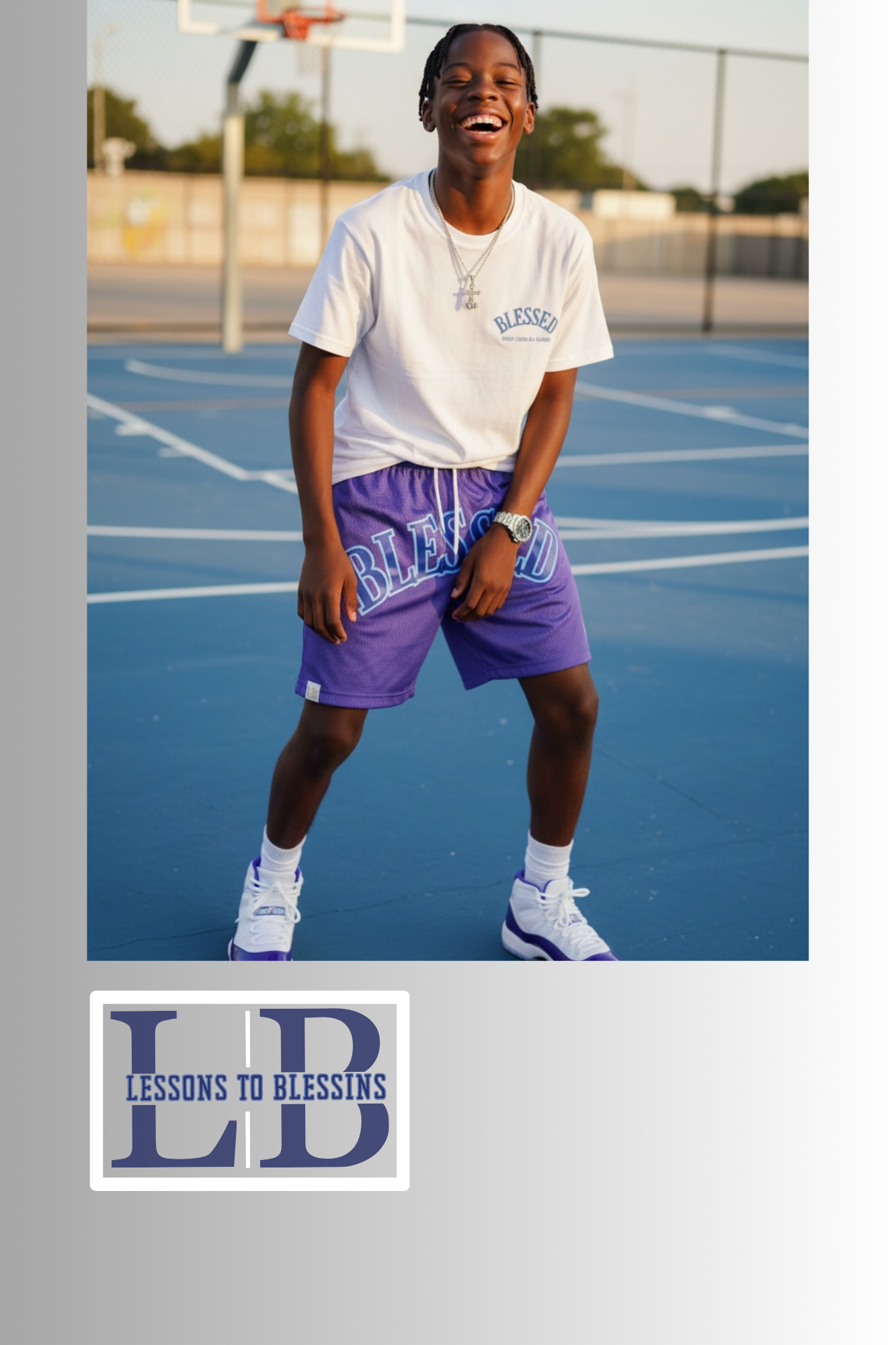 Every Lesson Is A Blessing Mesh Shorts - Purple