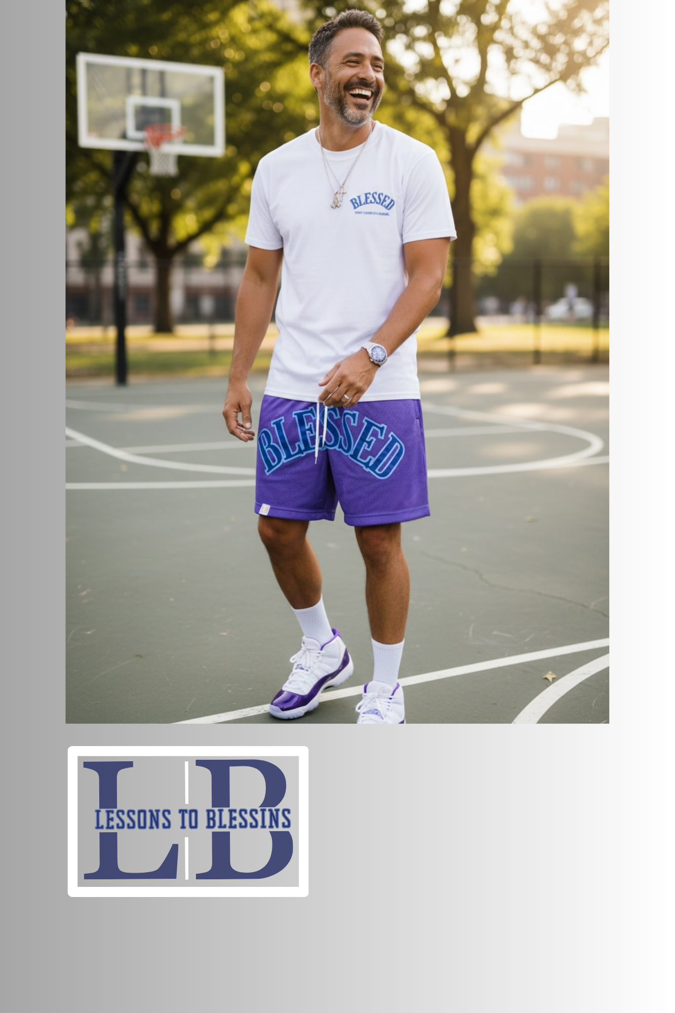 Every Lesson Is A Blessing Tee - White/Purple