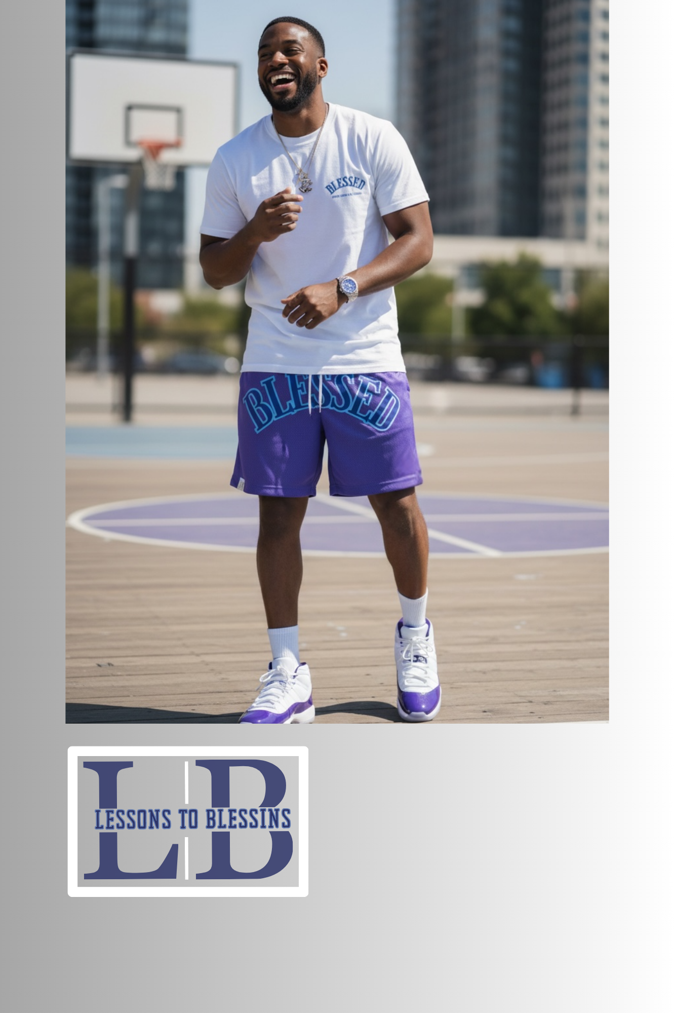 Every Lesson Is A Blessing Tee - White/Purple