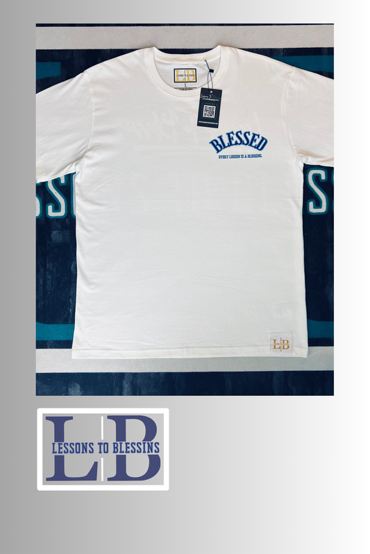 Every Lesson Is A Blessing Tee - White/Purple