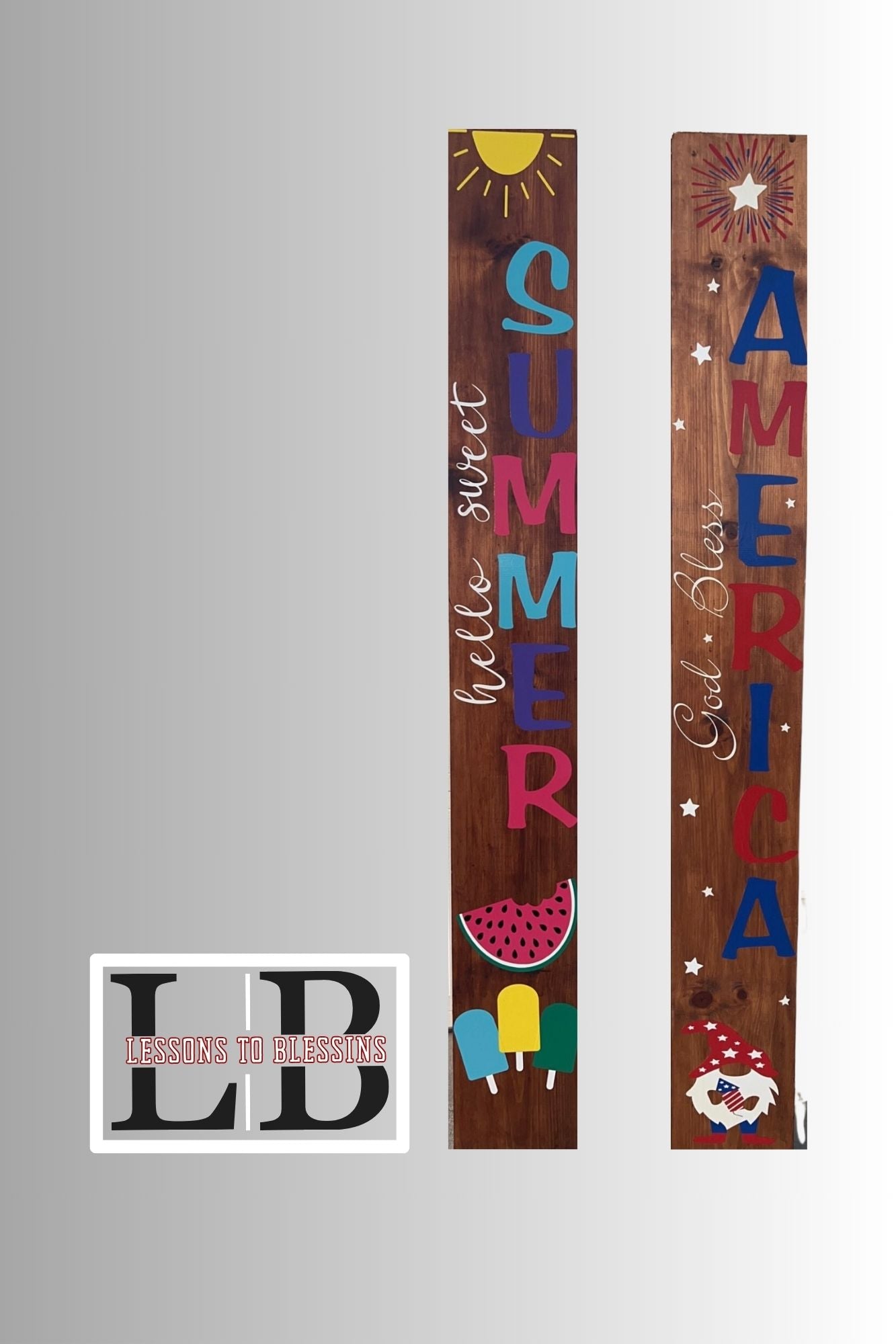 Summer & God Bless America Double-Sided Sign🇺🇸☀️