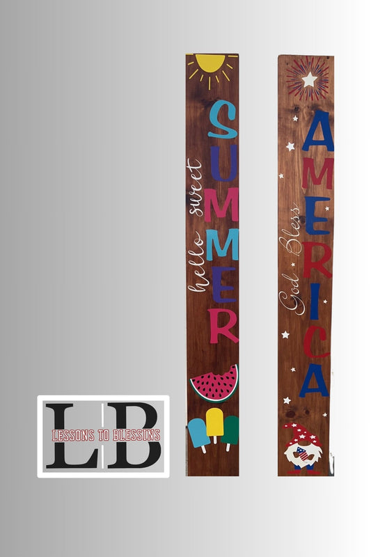 Summer & 4th Of July Double Sided Sign