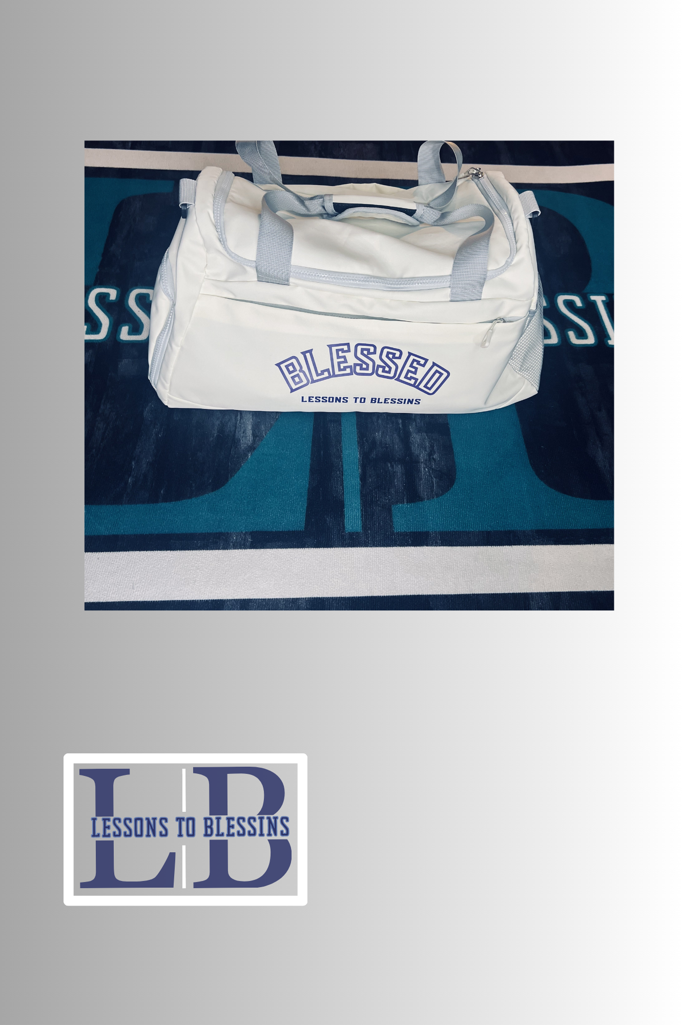 Blessed Duffle Bag - White/Purple