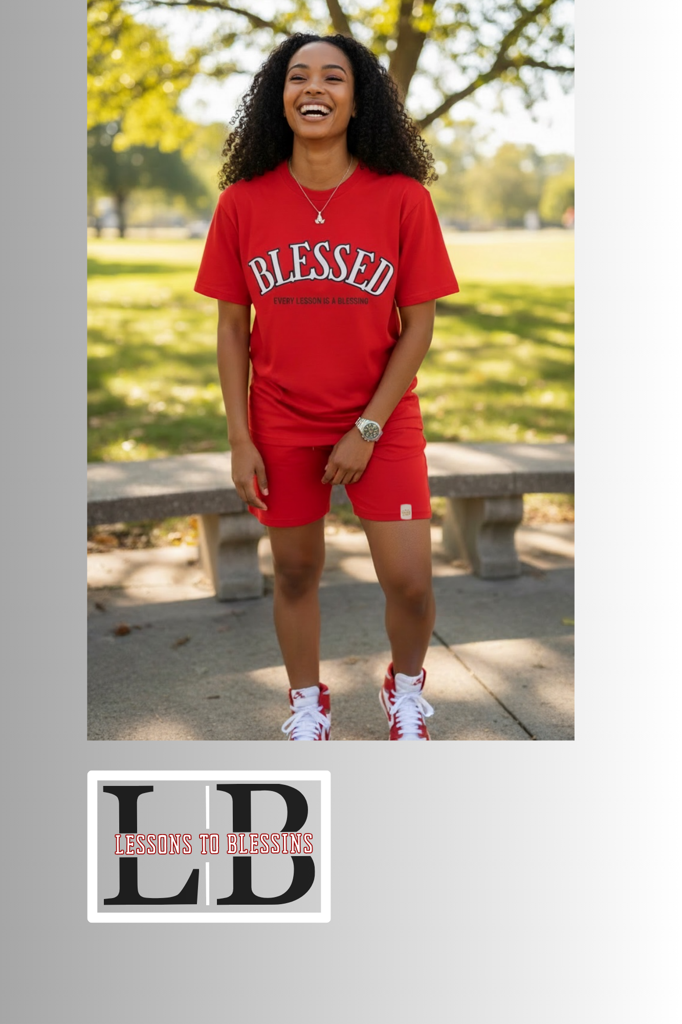Every Lesson Is A Blessing Sleeved Biker Set