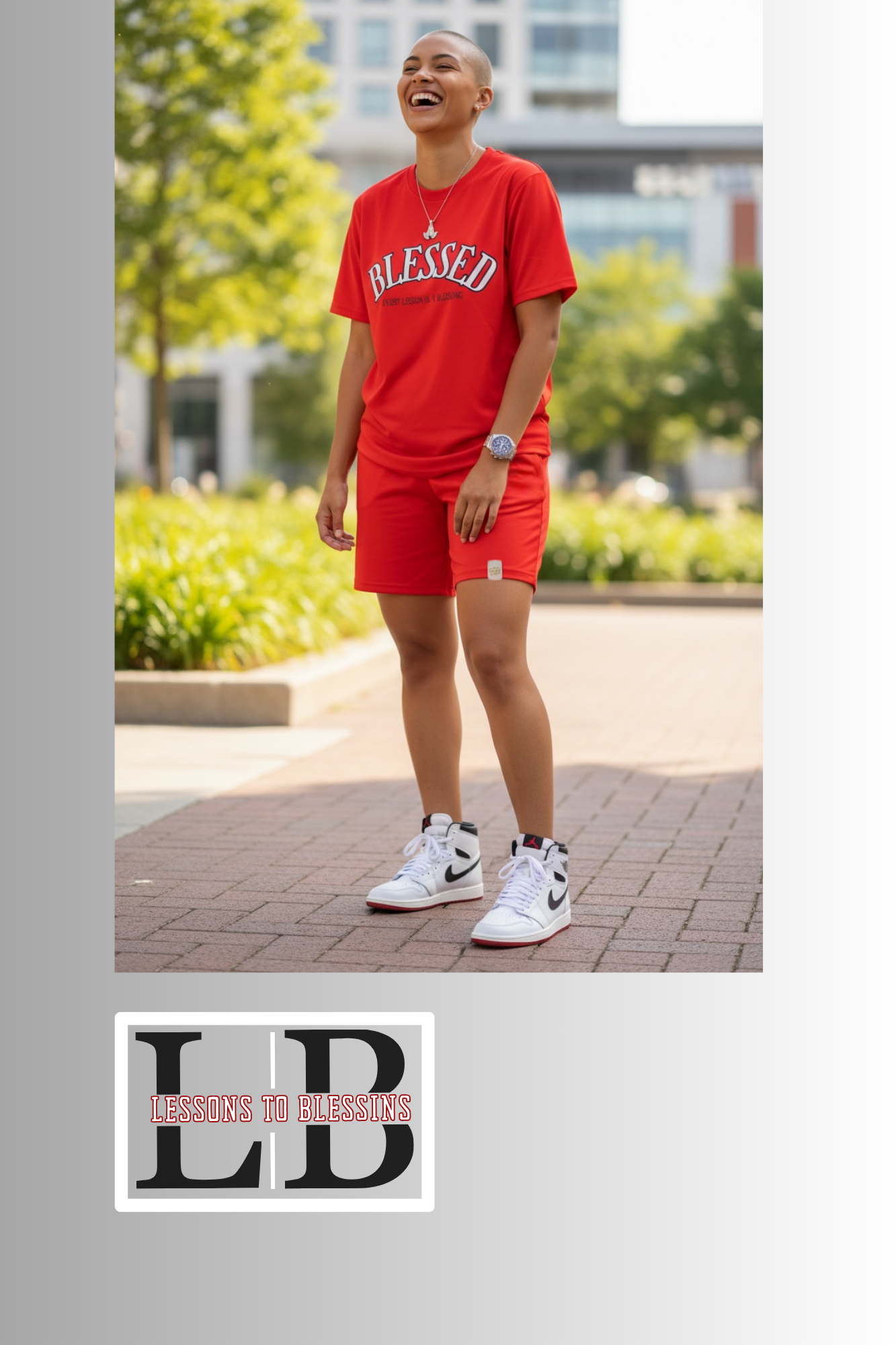 Every Lesson Is A Blessing Sleeved Biker Set